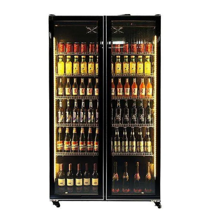 SLS-PFC02 Double-Door Commercial Refrigerated Demisting Beer Cooler