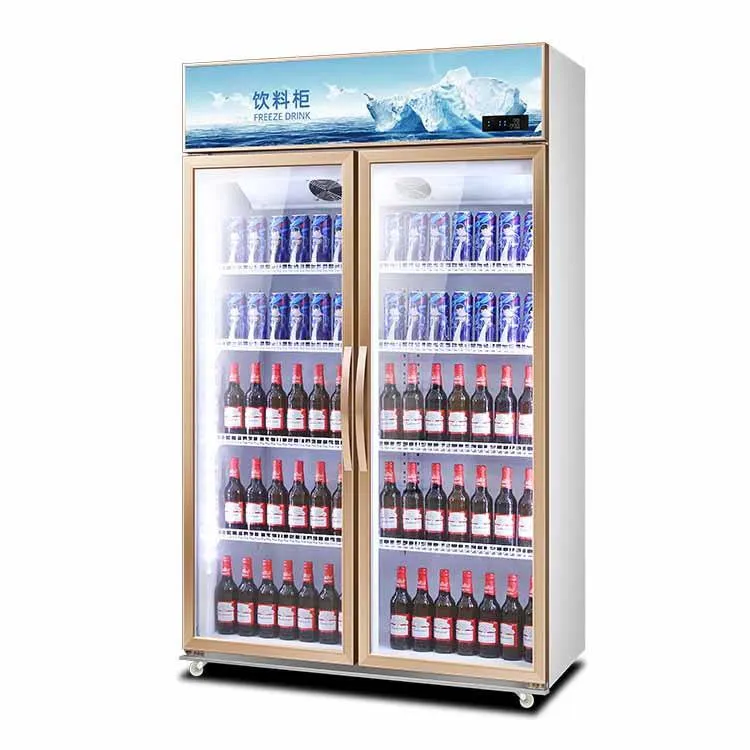 double-door commercial refrigerated display cabinet